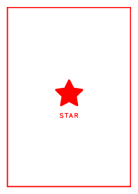 Simple Lucky Star / White&Vivid Red