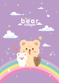 Croissant Bear Rainbow Star Violet