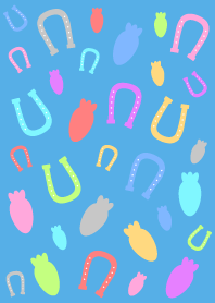Horseshoe and carrot theme - Blue