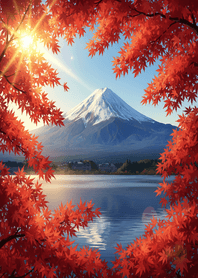 Autumn Fuji: Crimson Dawn