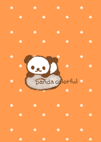 Panda colorful - Orange Polka dots