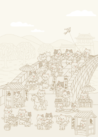 Cats in ancient paintings..Line version3