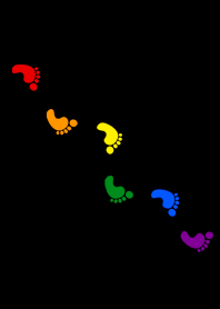 Rainbow Footprints (Black)