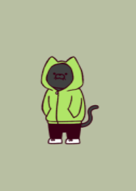 Hoodie black cat.(dusty colors2-04)