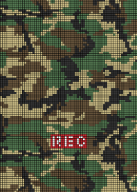 CAMOUFLAGE SQUARE GREEN BEIGE BLACK