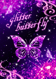 glitter butterfly purple