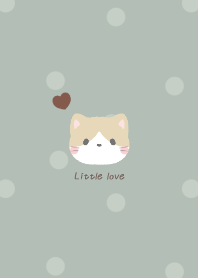 Tuxedo cat&Heart:smoky green dot
