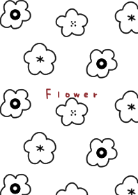 線画お花柄とホワイト。