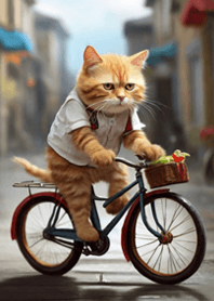 Little cat and his bicycle