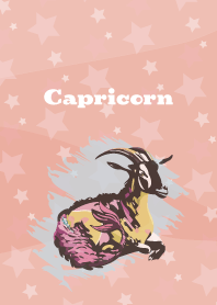 Capricorn constellation on pink & blue