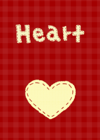 Heart in red check