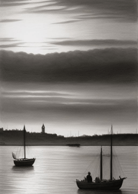 Dock morning mist sunset 7CD765