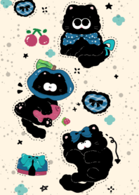 Black cat holding a gift2