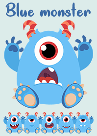 cute little blue monster