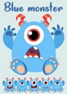 cute little blue monster
