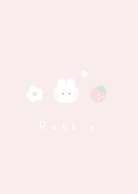 うさぎと苺 / 白とピンク