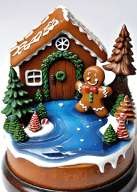Merry Christmas Gingerbread House adD0