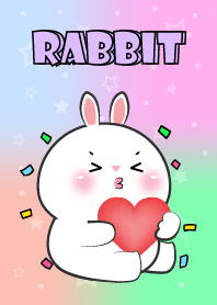 Cute White Rabbit Love Pastel Theme