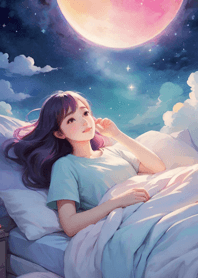 Comfortable day on the bed girl c6be7b