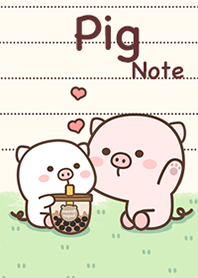 Pig cutie on green