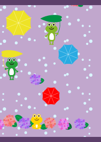 Frogs on a rainy02 day  purple