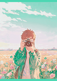사진 찍는 걸 좋아하는 소년과 꽃밭 1D