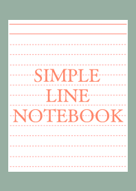 SIMPLE ORANGE LINE NOTEBOOK/DUSTY GREEN