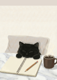 Black Cat Working Light Brown Theme