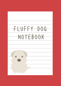 FLUFFY DOG NOTEBOOK-RED-BEIGE
