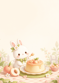 Olive White Rabbit Peach Pudding