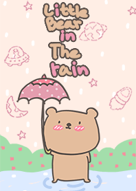 Little bear in the rain pastel