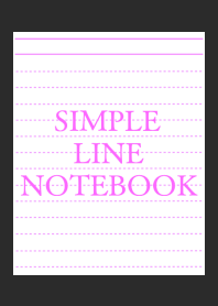 SIMPLE PINK LINE NOTEBOOKj-CHARCOAL GREY