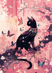✨奇幻粉色花園の黑貓❤️