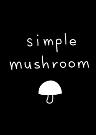 simple mushroom 手書きスタイル黒