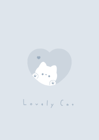 Cat in Heart /pale blue gray