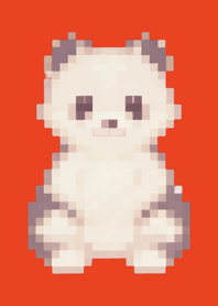 Tema Panda Pixel Art Vermelho 02
