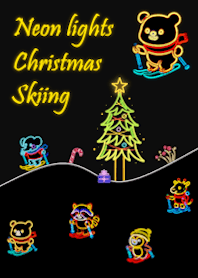 動物スキー☆ネオンクリスマス_黒
