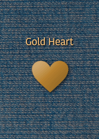 Gold Heart on denim