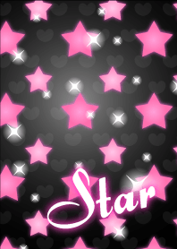 可愛い黒×ピンクの星柄の着せかえ2