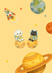 Space Cat02 brown & yellow