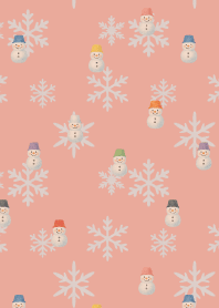 Colorful Snowman02 on pink & blue