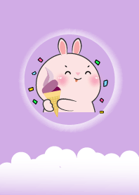 Simple Pink Rabbit Love Purple Theme(JP)