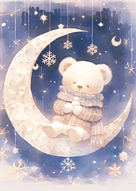 Starry moon goodnight little bear