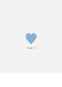 Simple Heart / White Gray & Dull Blue