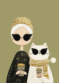 Glitzy Sips with My Feline Friend