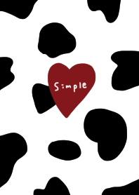 Cow pattern. Simple white. heart.