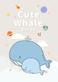 ทางช้างเผือก/ปลาวาฬ/เด็กน่ารัก/สีเบจ