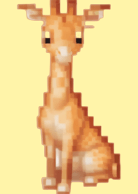 长颈鹿像素艺术主题黄色05
