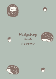 Hedgehog and acorns *smoky green*