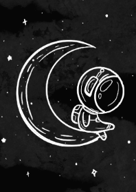小さな宇宙飛行士と月